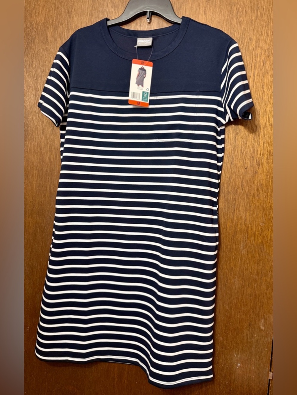 Striped Navy & White Short Sleeve A-Line Dress